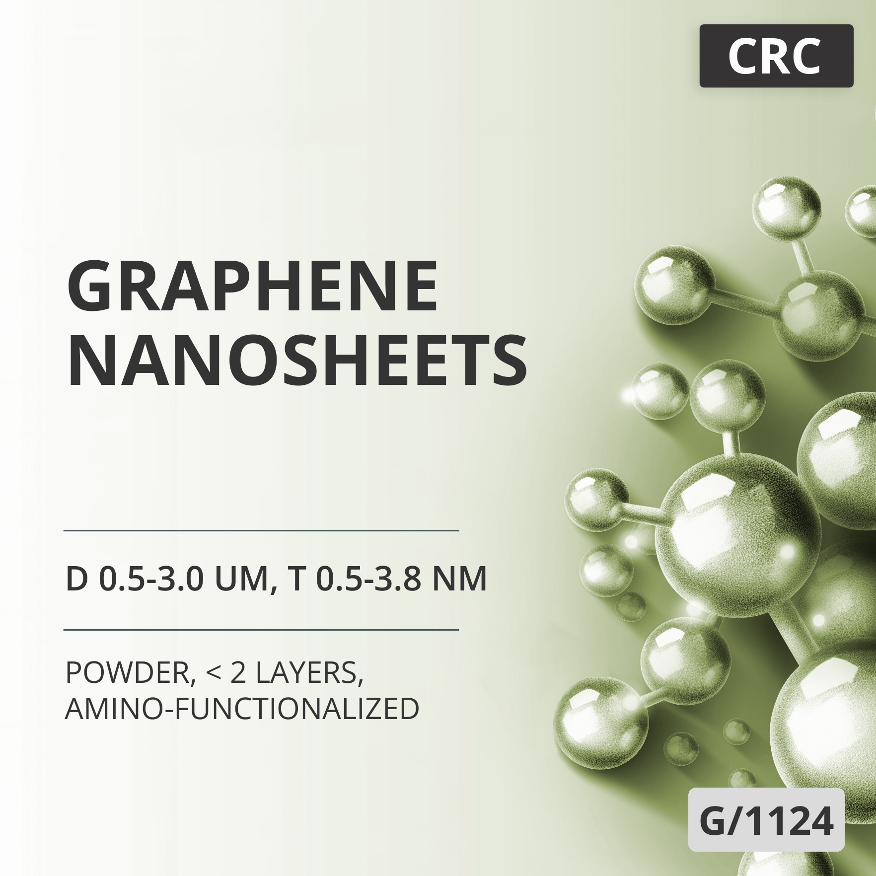 Graphene Nanosheets, D 0.5-3.0 um, T 0.5-3.8 nm, 98 %, < 2 Layers, Amino-Functionalized (G/1124)