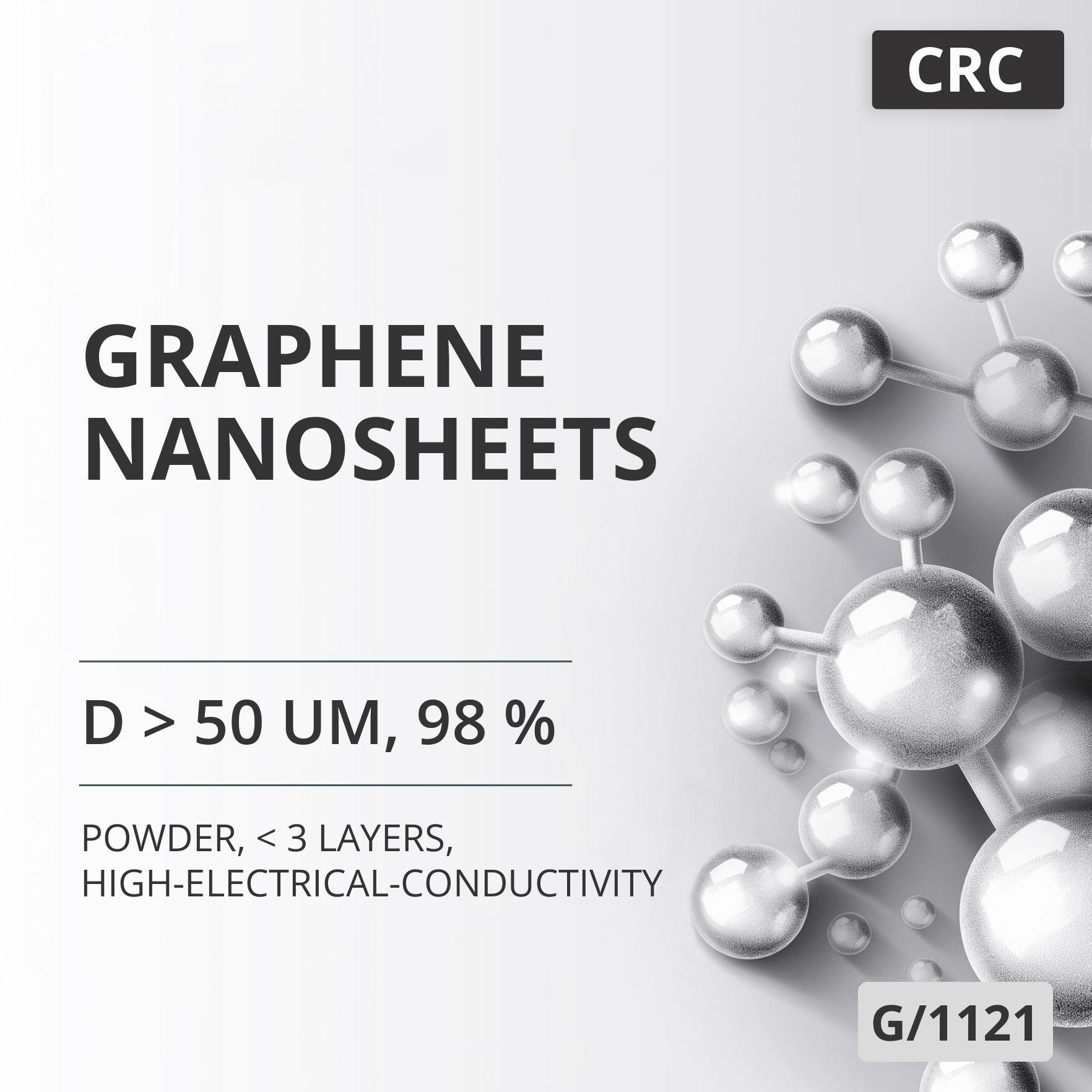 Graphene Nanosheets, D > 50 um, 98 %, < 3 Layers, High-Electrical-Conductivity (G/1121)