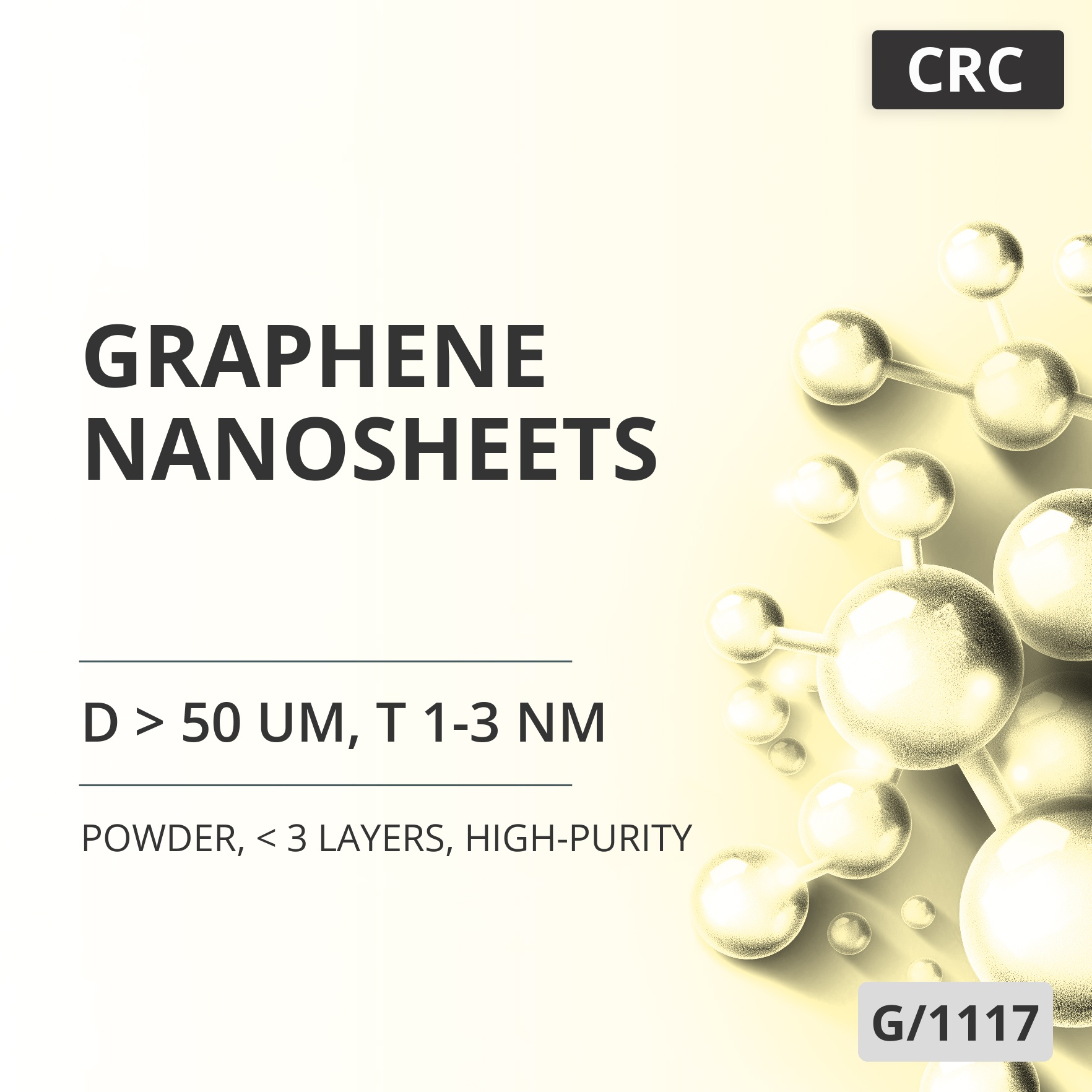 Graphene Nanosheets, D > 50 um, T 1-3 nm, 98 wt%, < 3 Layers, High-Purity (G/1117)