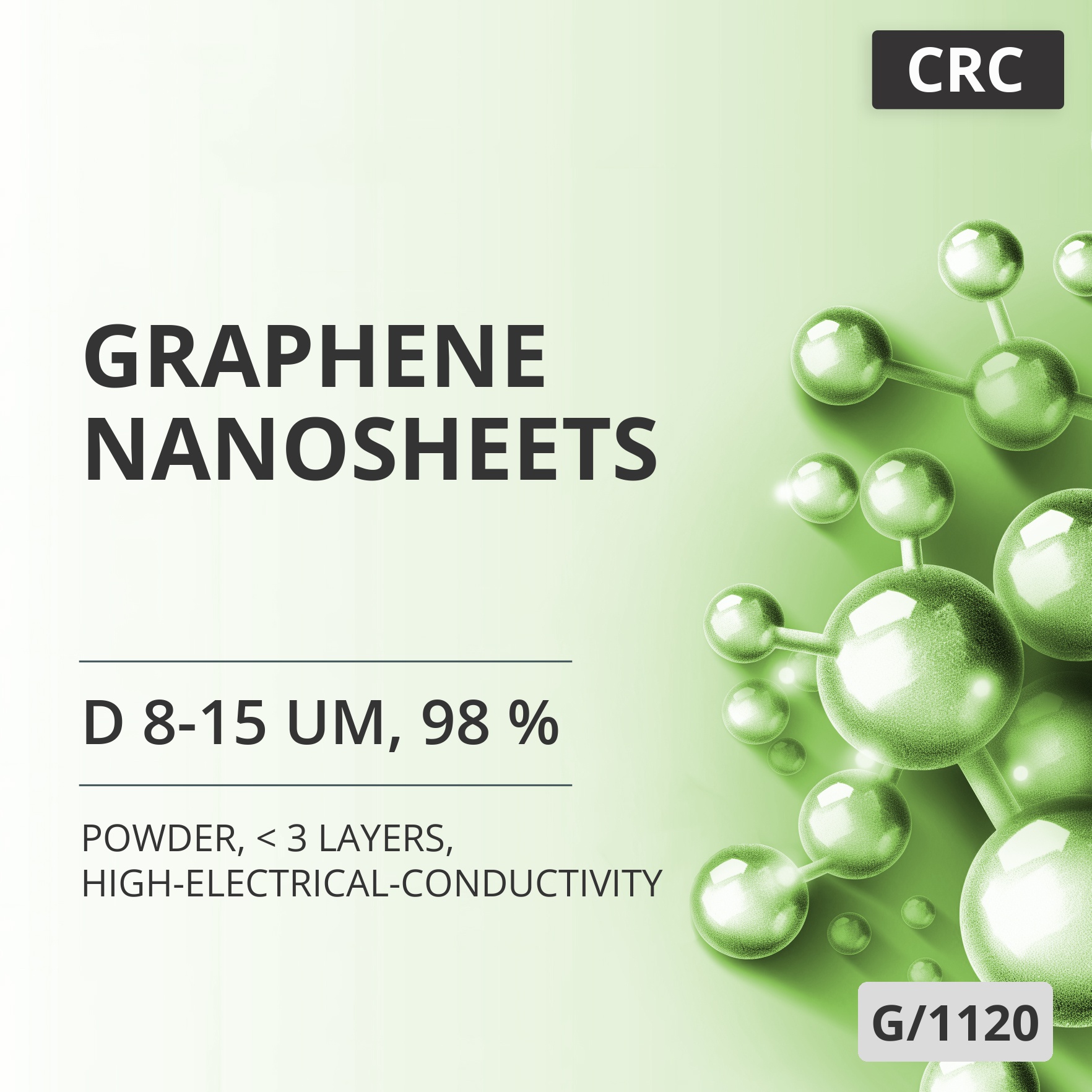 Graphene Nanosheets, D 8-15 um, 98 %, < 3 Layers, High-Electrical-Conductivity (G/1120)