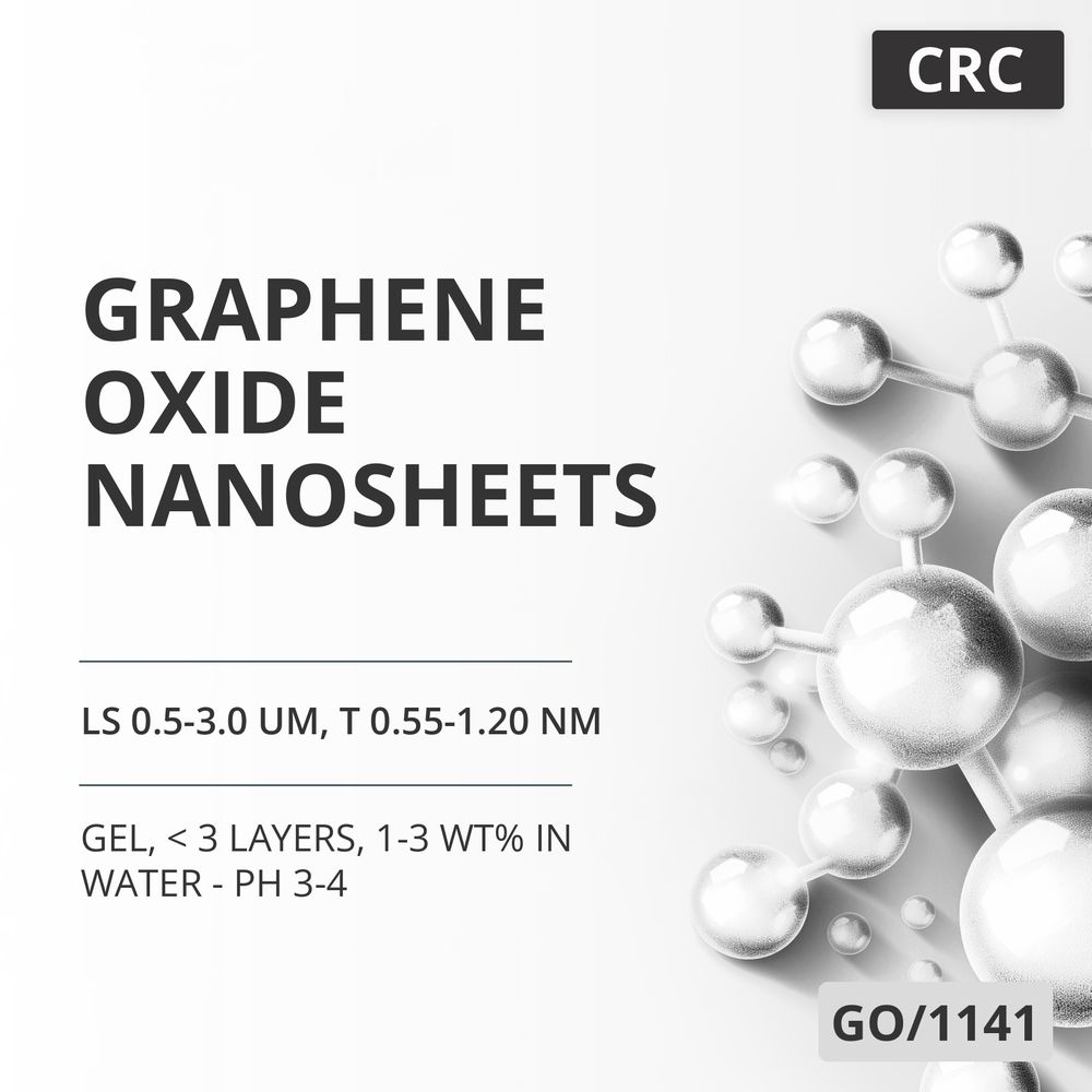 Graphene Oxide Nanosheets, LS 0.5-3.0 um, T 0.55-1.20 nm, 99 wt%, < 3 Layers, 1-3 wt% in Water - pH 3-4 (GO/1141)