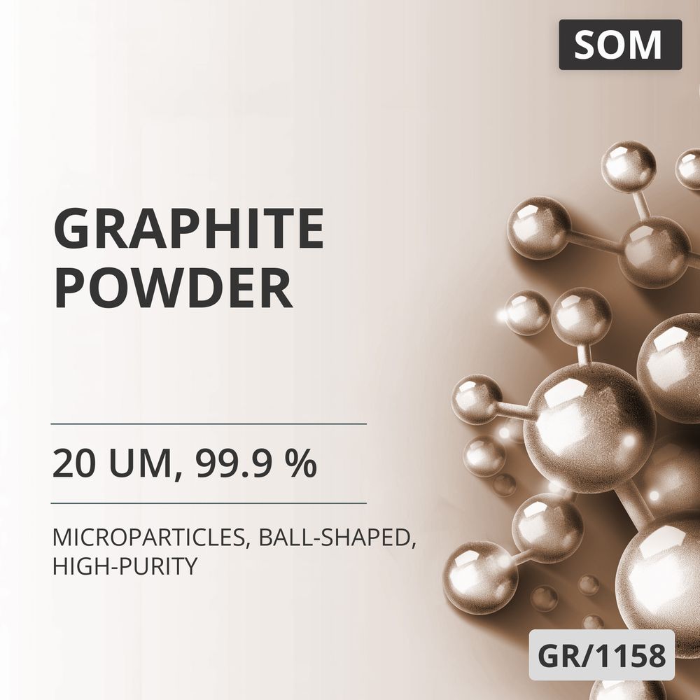 Graphite Powder, 20 um, 99.9 %, Ball-Shaped, High-Purity (GR/1158)