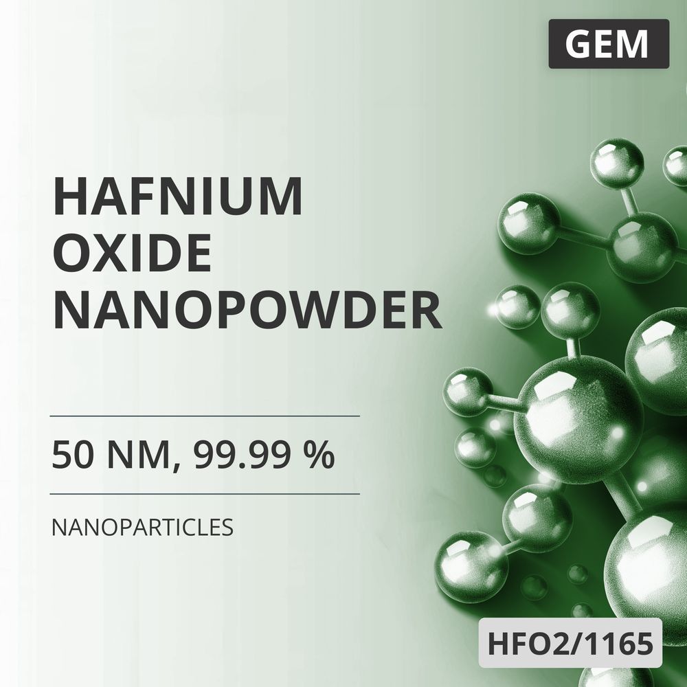 Hafnium Oxide Nanopowder, 50 nm, 99.99 % (HFO2/1165)
