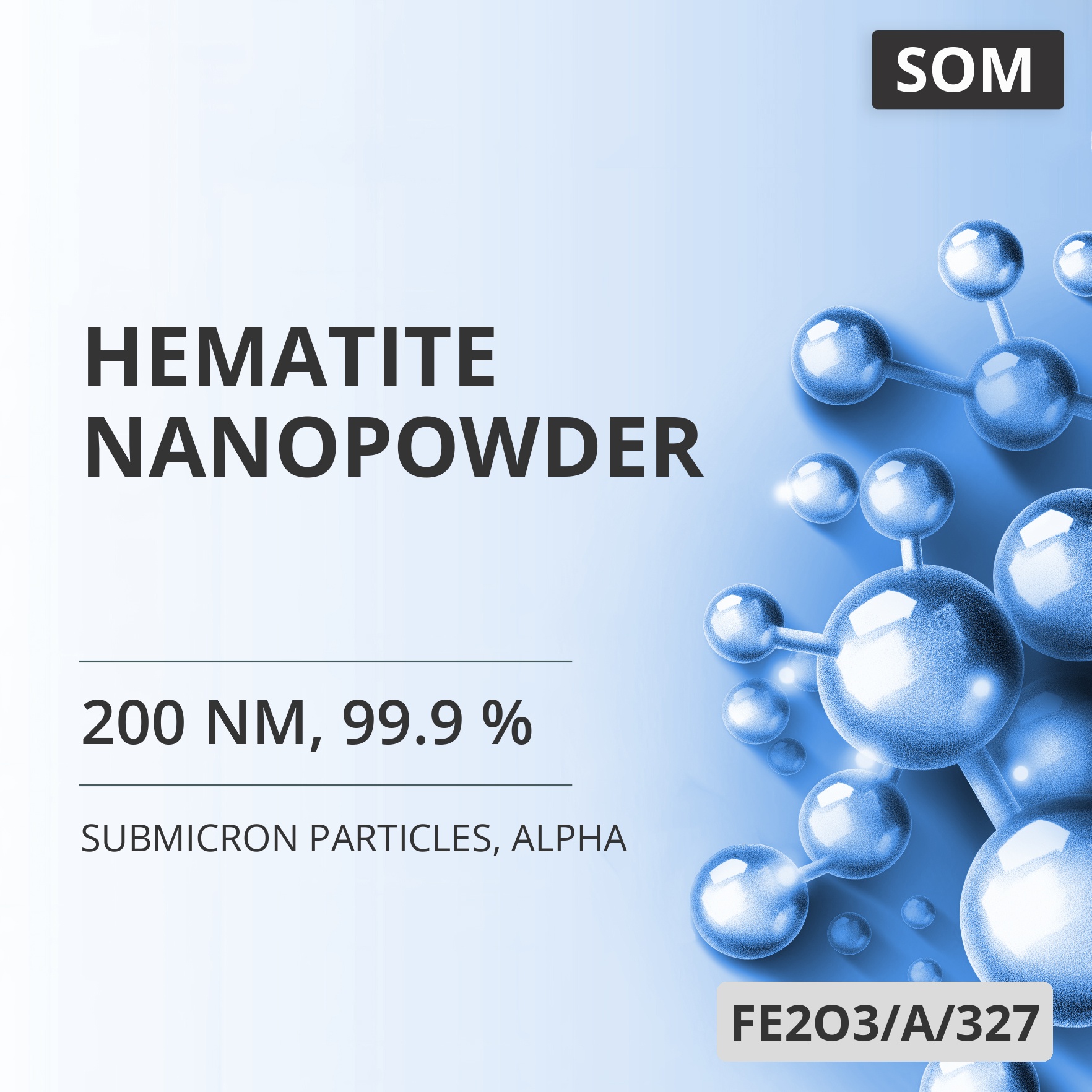 Hematite Nanopowder, 200 nm, 99.9 %, Alpha (FE2O3/A/327)