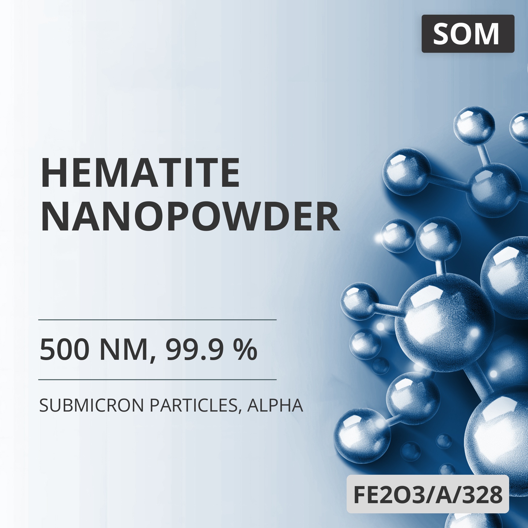 Hematite Nanopowder, 500 nm, 99.9 %, Alpha (FE2O3/A/328)