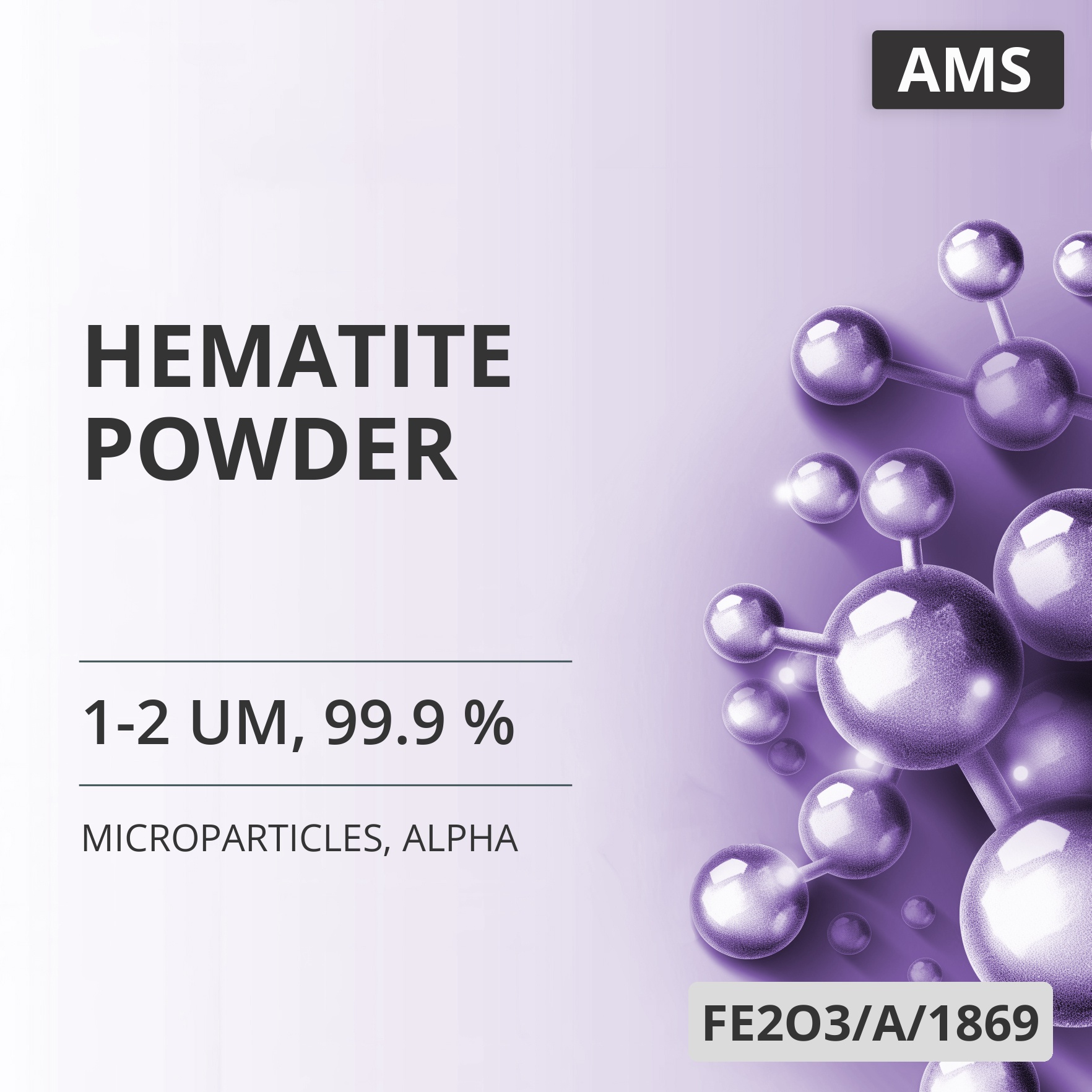 Hematite Powder, 1-2 um, 99.9 %, Alpha (FE2O3/A/1869)