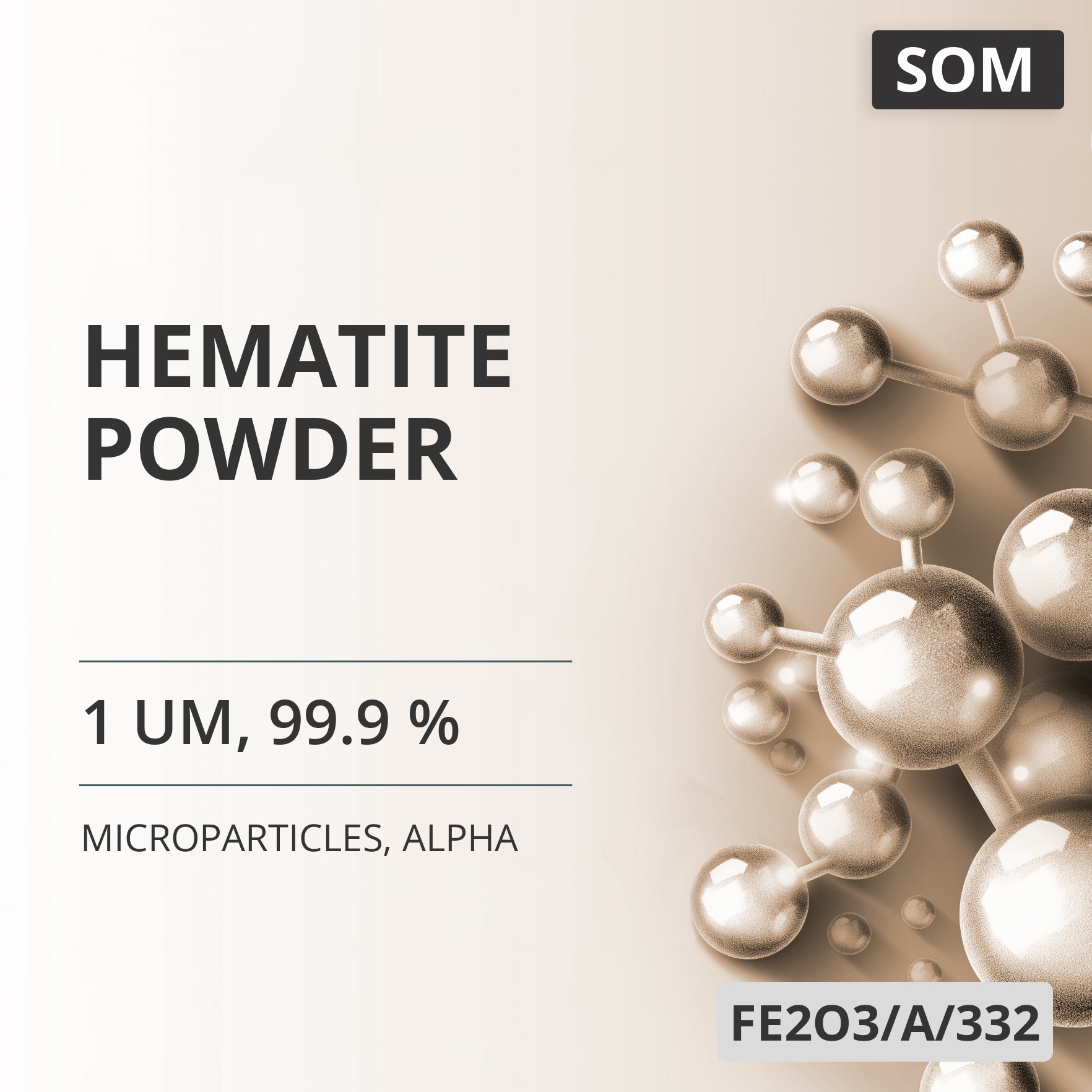 Hematite Powder, 1 um, 99.9 %, Alpha (FE2O3/A/332)