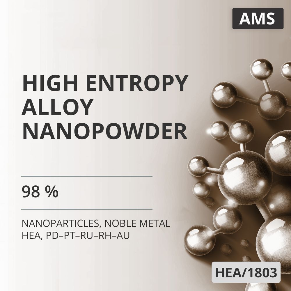 High-Entropy Alloy Nanopowder, 98 %, Noble Metal HEA, Pd–Pt–Ru–Rh–Au (HEA/1803)