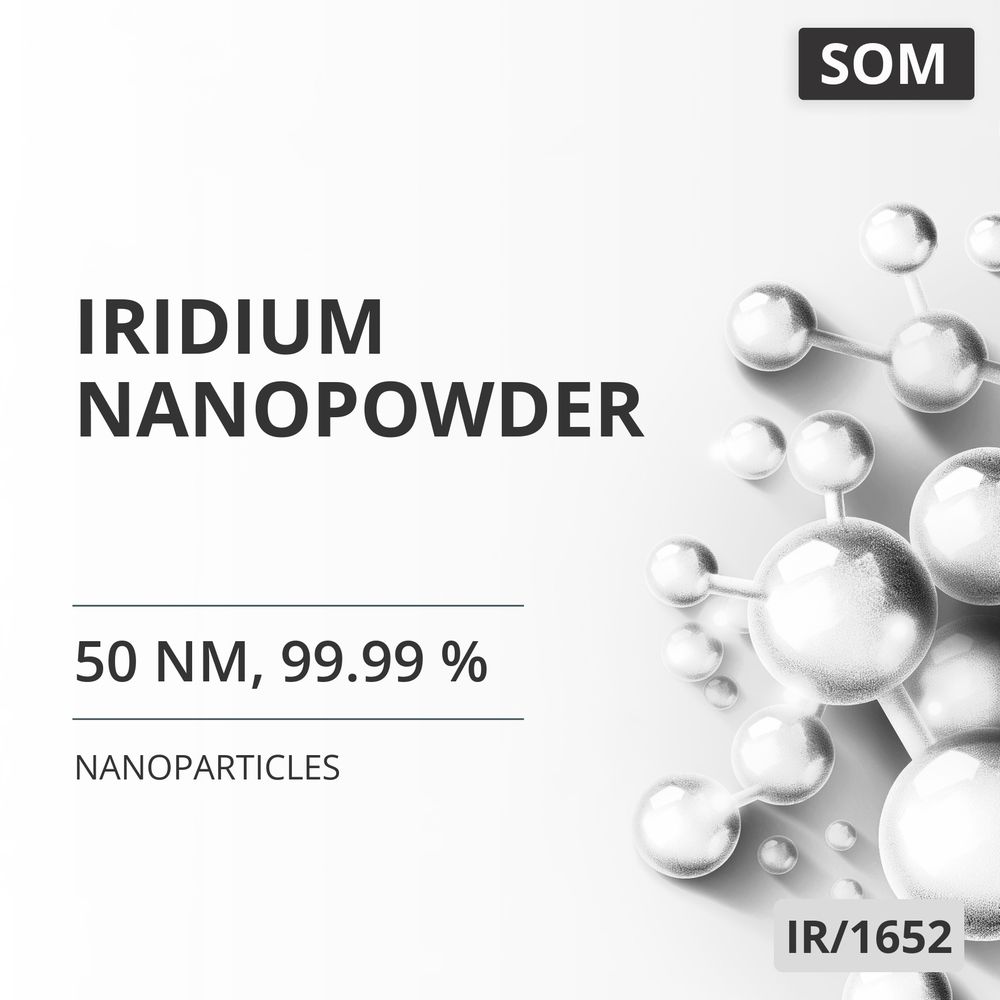 Iridium Nanopowder, 50 nm, 99.99 % (IR/1652)