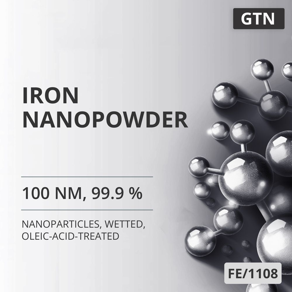 Iron Nanopowder, 100 nm, 99.9 %, Wetted, Oleic-Acid-Treated (FE/1108)