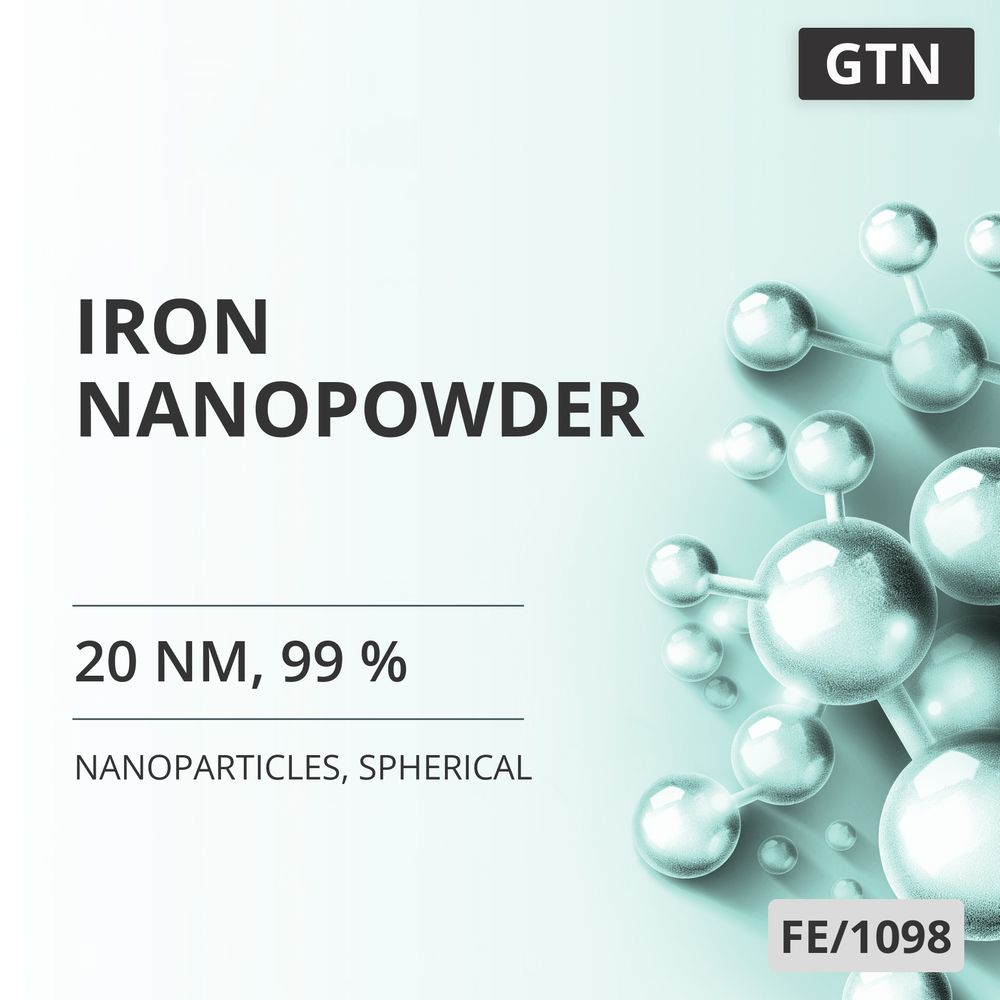 Iron Nanopowder, 20 nm, 99 %, Spherical (FE/1098)