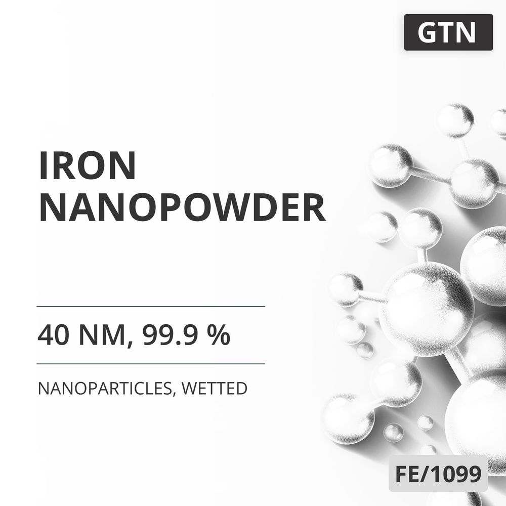 Iron Nanopowder, 40 nm, 99.9 %, Wetted (FE/1099)