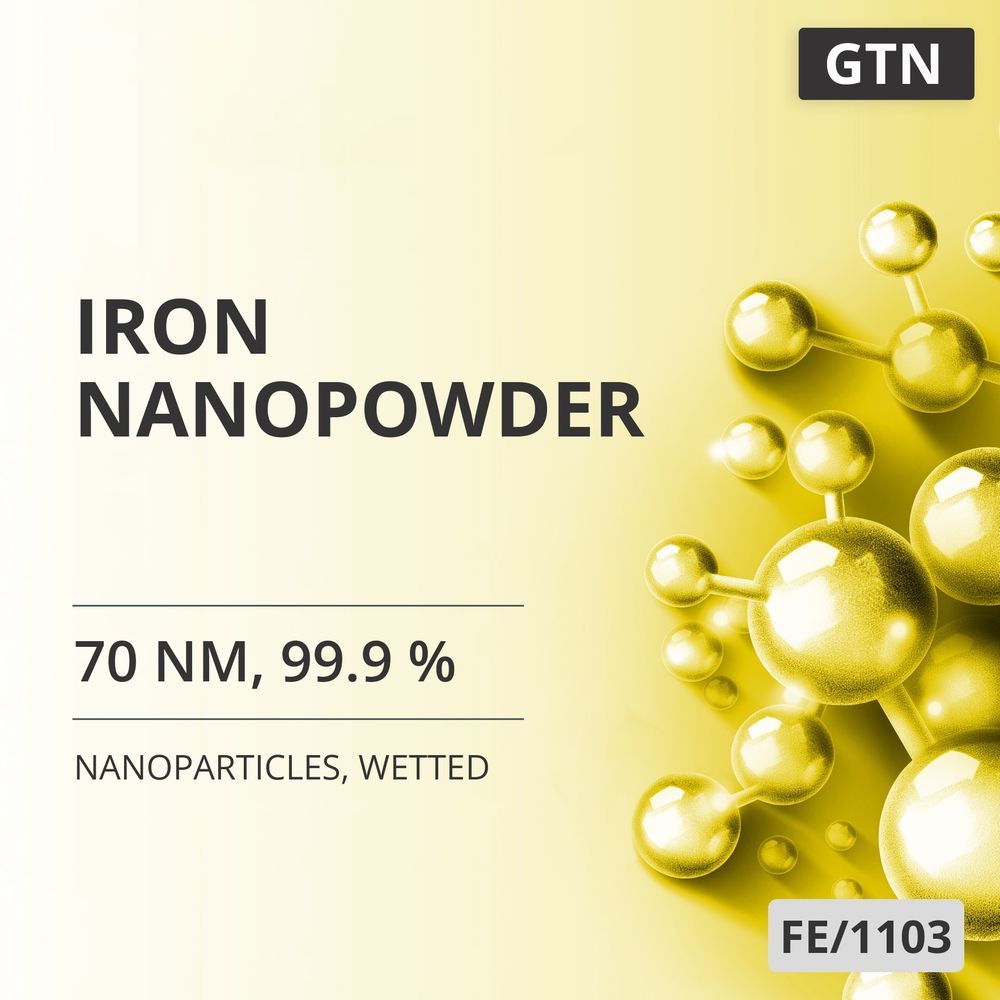 Iron Nanopowder, 70 nm, 99.9 %, Wetted (FE/1103)