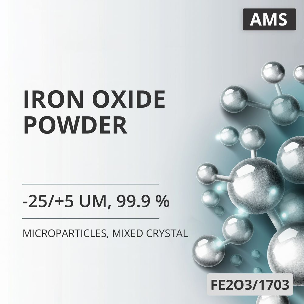 Iron Oxide Powder, -25/+5 um, 99.9 %, Mixed Crystal (FE2O3/1703)