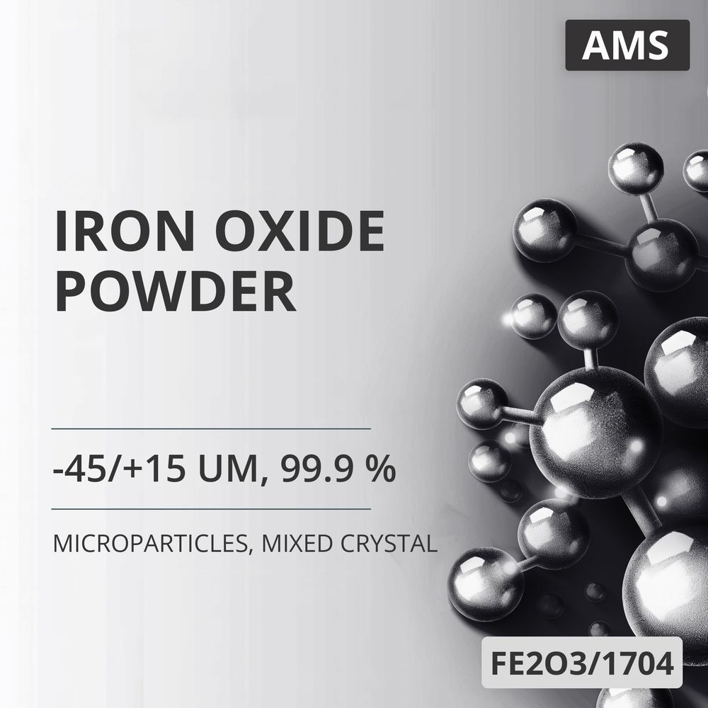 Iron Oxide Powder, -45/+15 um, 99.9 %, Mixed Crystal (FE2O3/1704)
