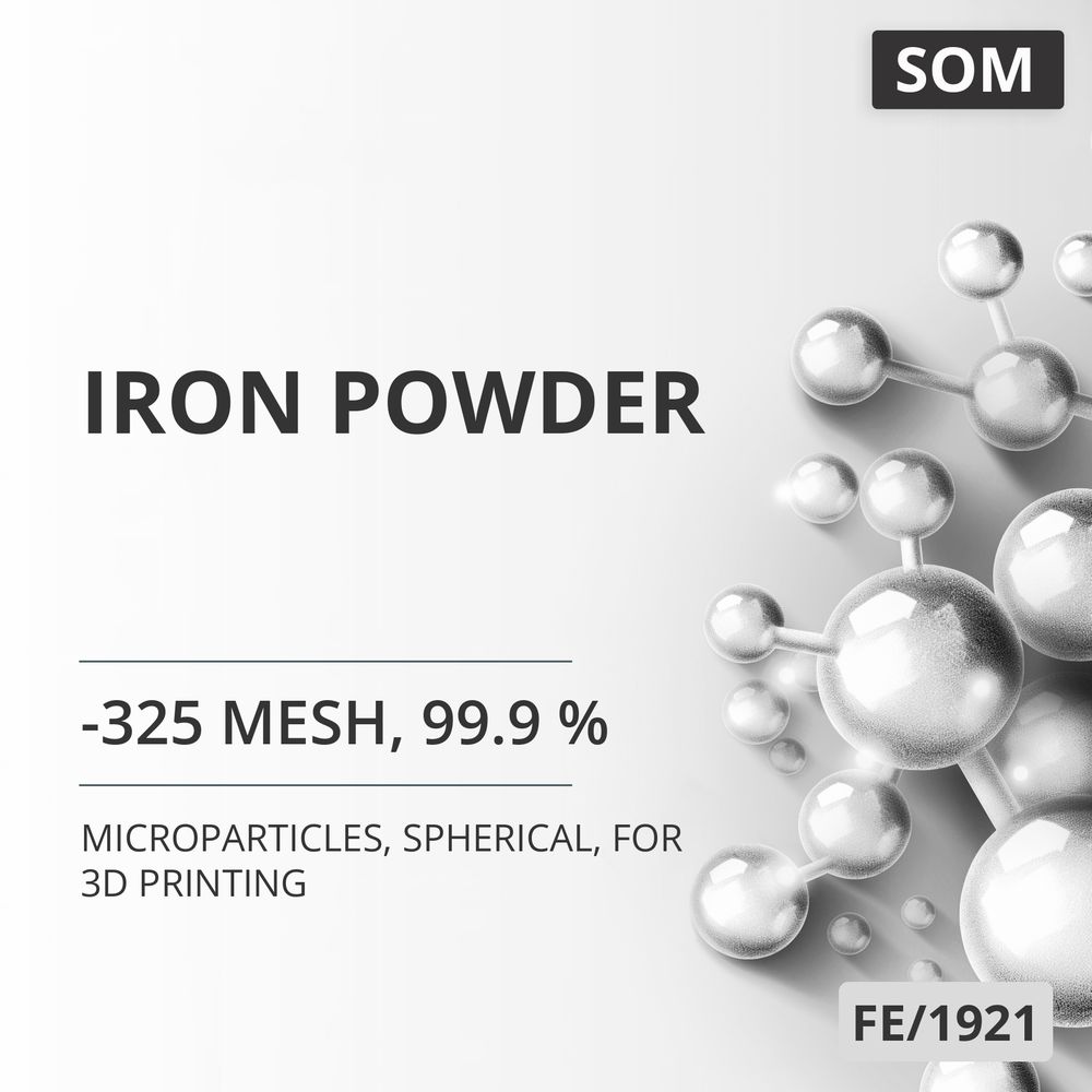 Iron Powder, -325 Mesh, 99.9 %, Spherical, for 3D Printing (FE/1921)