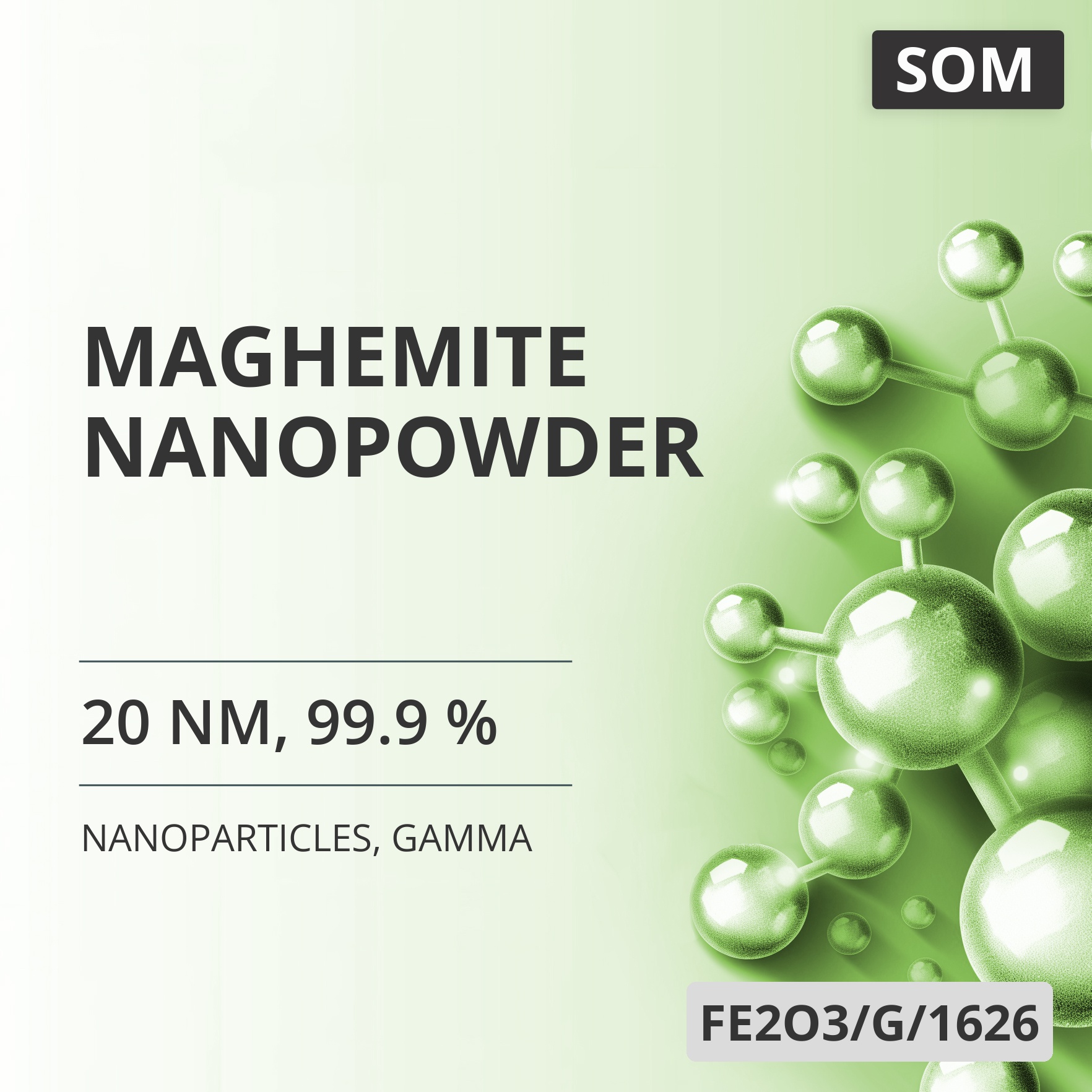 Maghemite Nanopowder, 20 nm, 99.9 %, Gamma (FE2O3/G/1626)