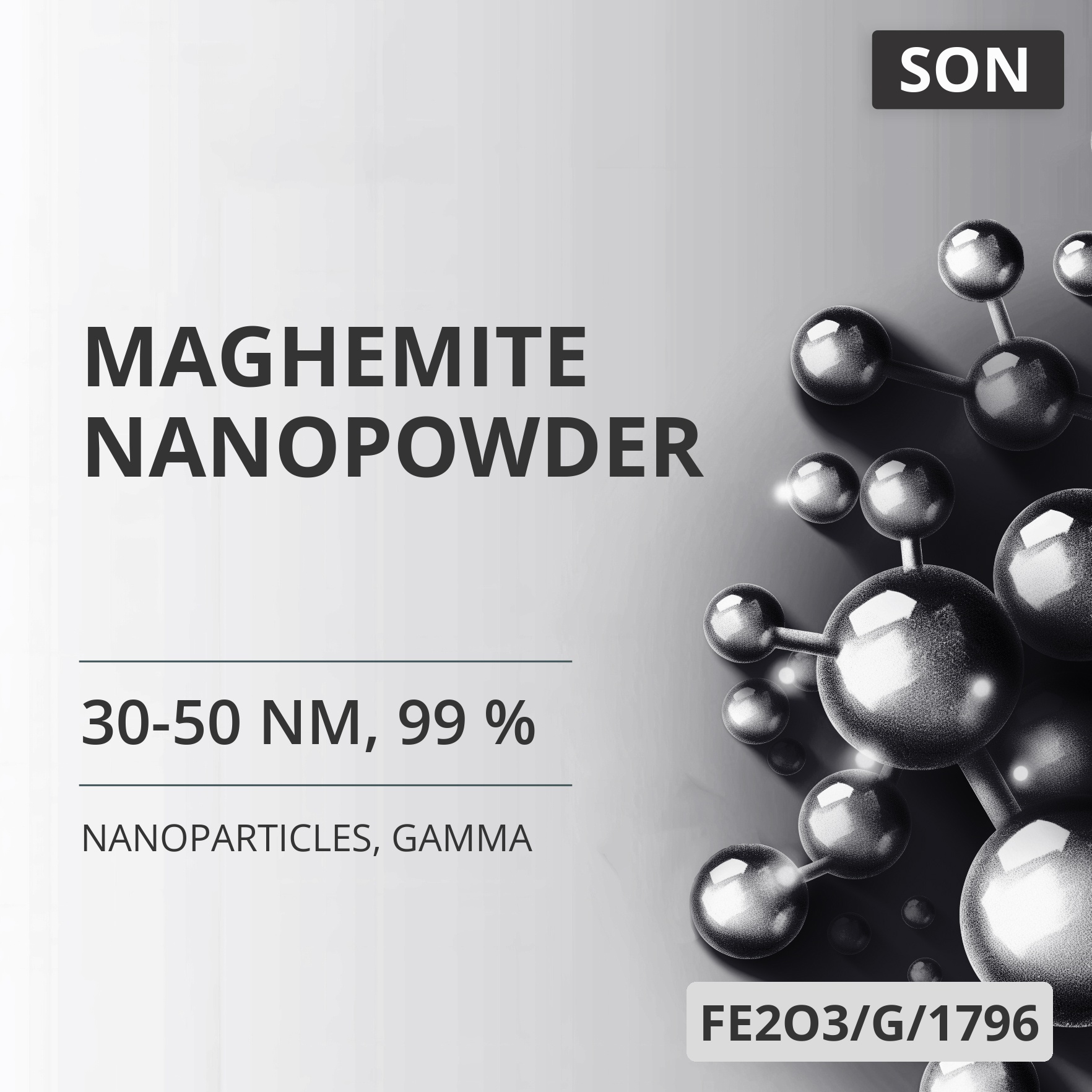 Maghemite Nanopowder, 30-50 nm, 99 %, Gamma (FE2O3/G/1796)