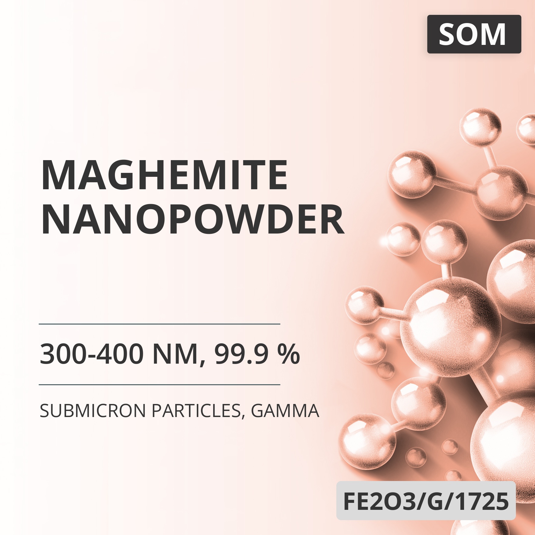 Maghemite Nanopowder, 300-400 nm, 99.9 %, Gamma (FE2O3/G/1725)