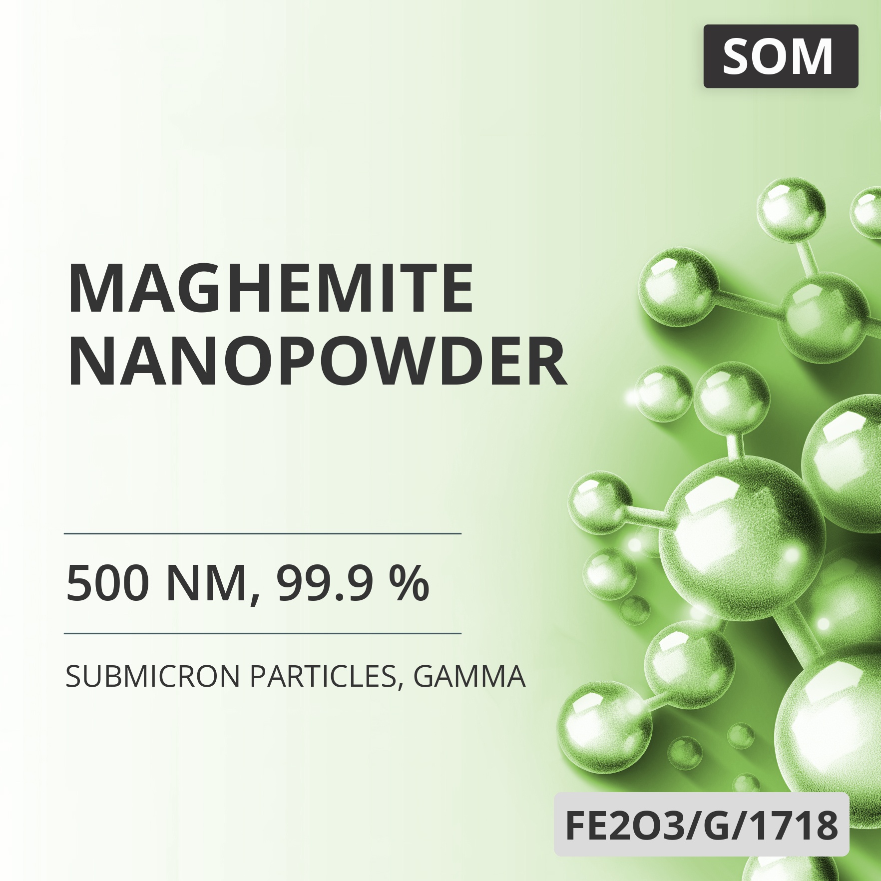 Maghemite Nanopowder, 500 nm, 99.9 %, Gamma (FE2O3/G/1718)