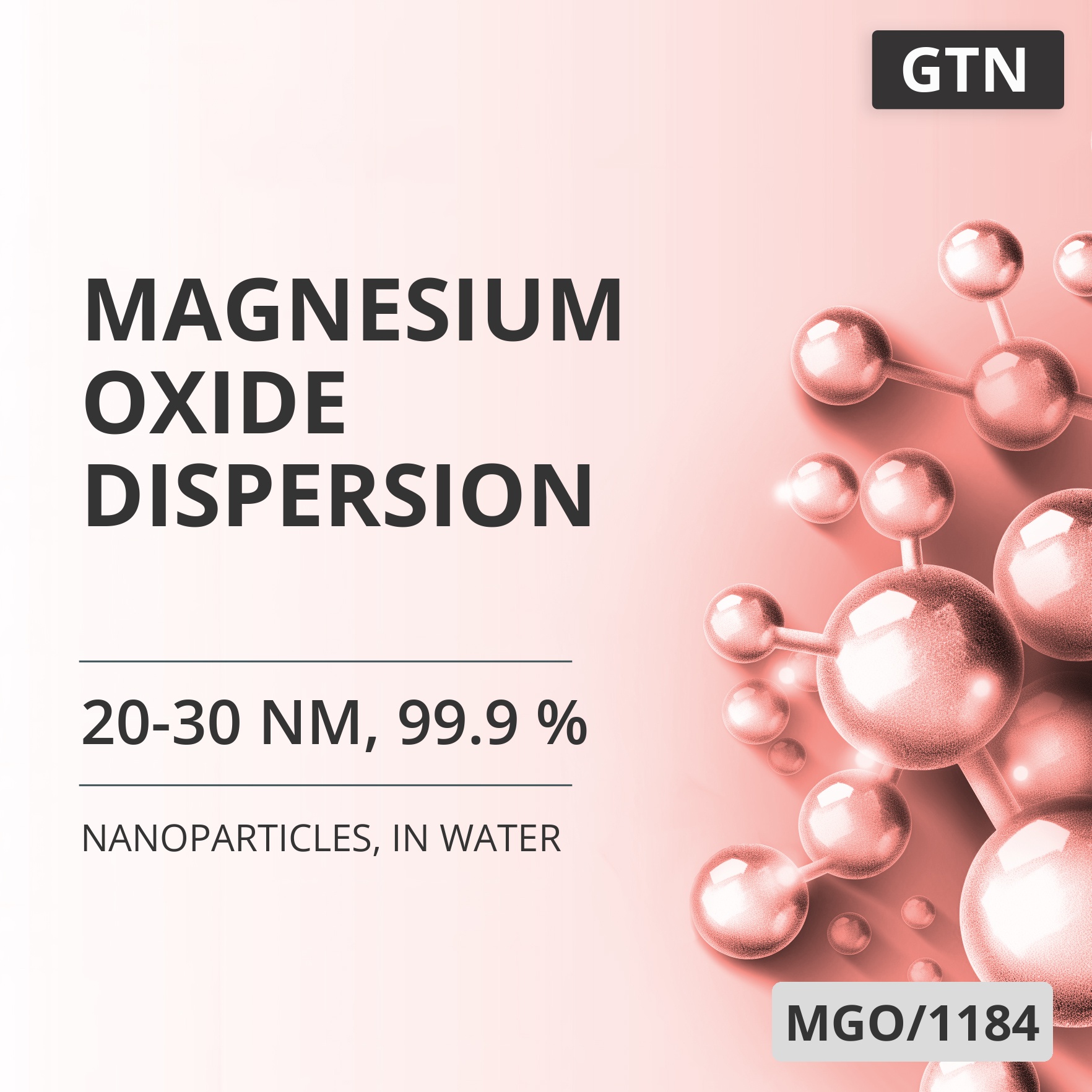 Magnesium Oxide Dispersion, 20-30 nm, 99.9 %, in Water (MGO/1184)