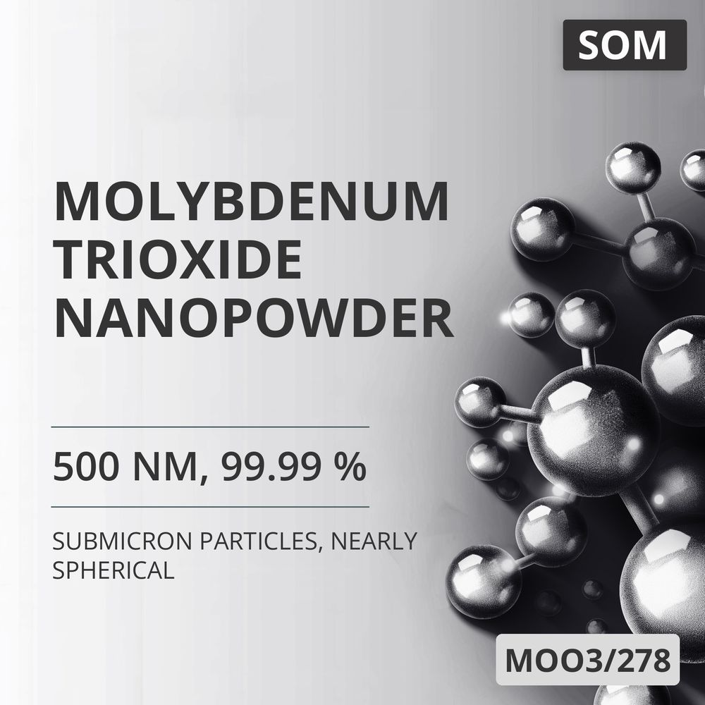 Molybdenum Trioxide Nanopowder, 500 nm, 99.99 %, Nearly Spherical (MOO3/278)