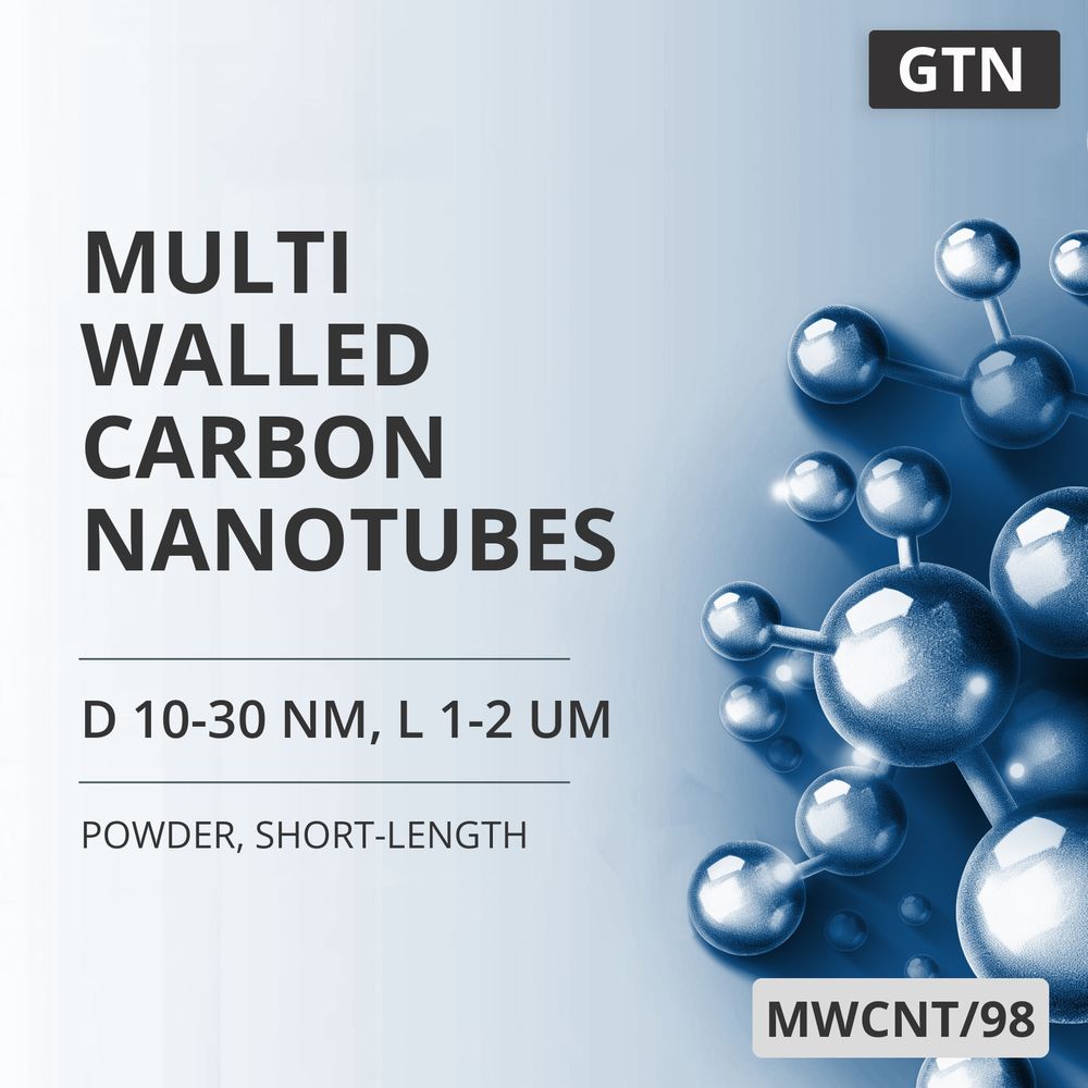 Multi-Walled Carbon Nanotubes, D 10-30 nm, L 1-2 um, 99 %, Short-Length (MWCNT/98)