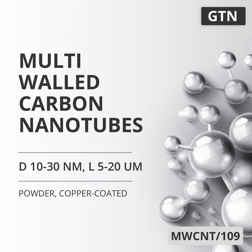 Multi-Walled Carbon Nanotubes, D 10-30 nm, L 5-20 um, 99 %, Copper-Coated (MWCNT/109)