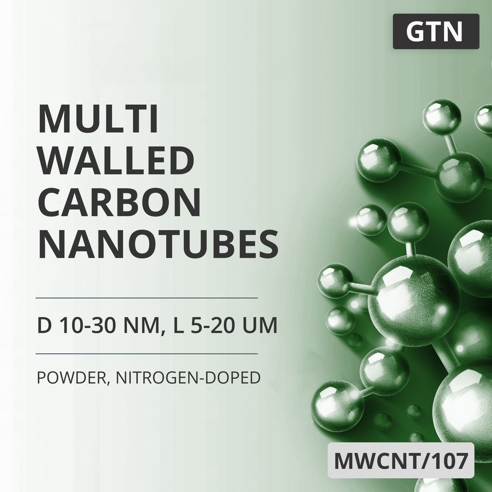 Multi-Walled Carbon Nanotubes, D 10-30 nm, L 5-20 um, 99 %, Nitrogen-Doped (MWCNT/107)