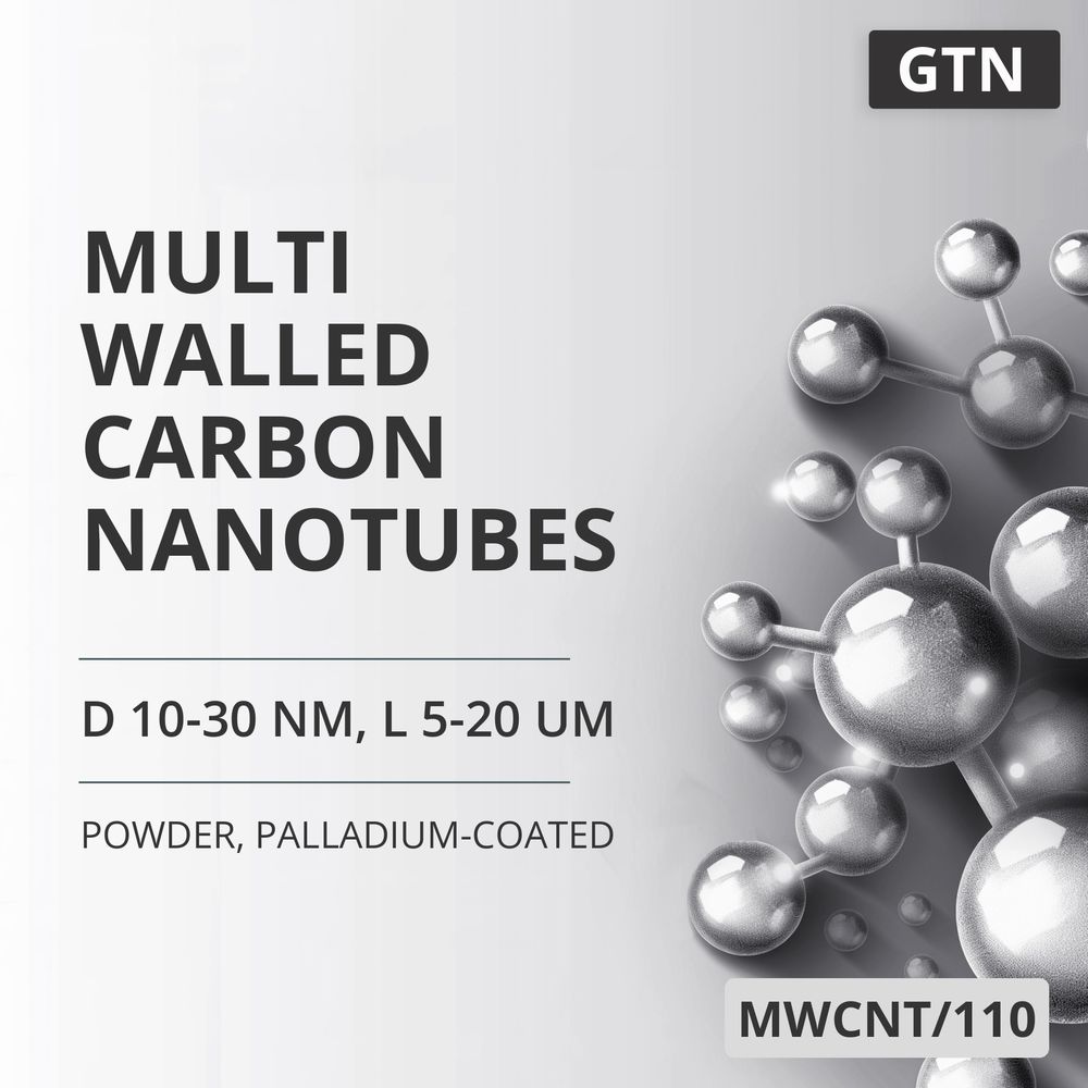 Multi-Walled Carbon Nanotubes, D 10-30 nm, L 5-20 um, 99 %, Palladium-Coated (MWCNT/110)