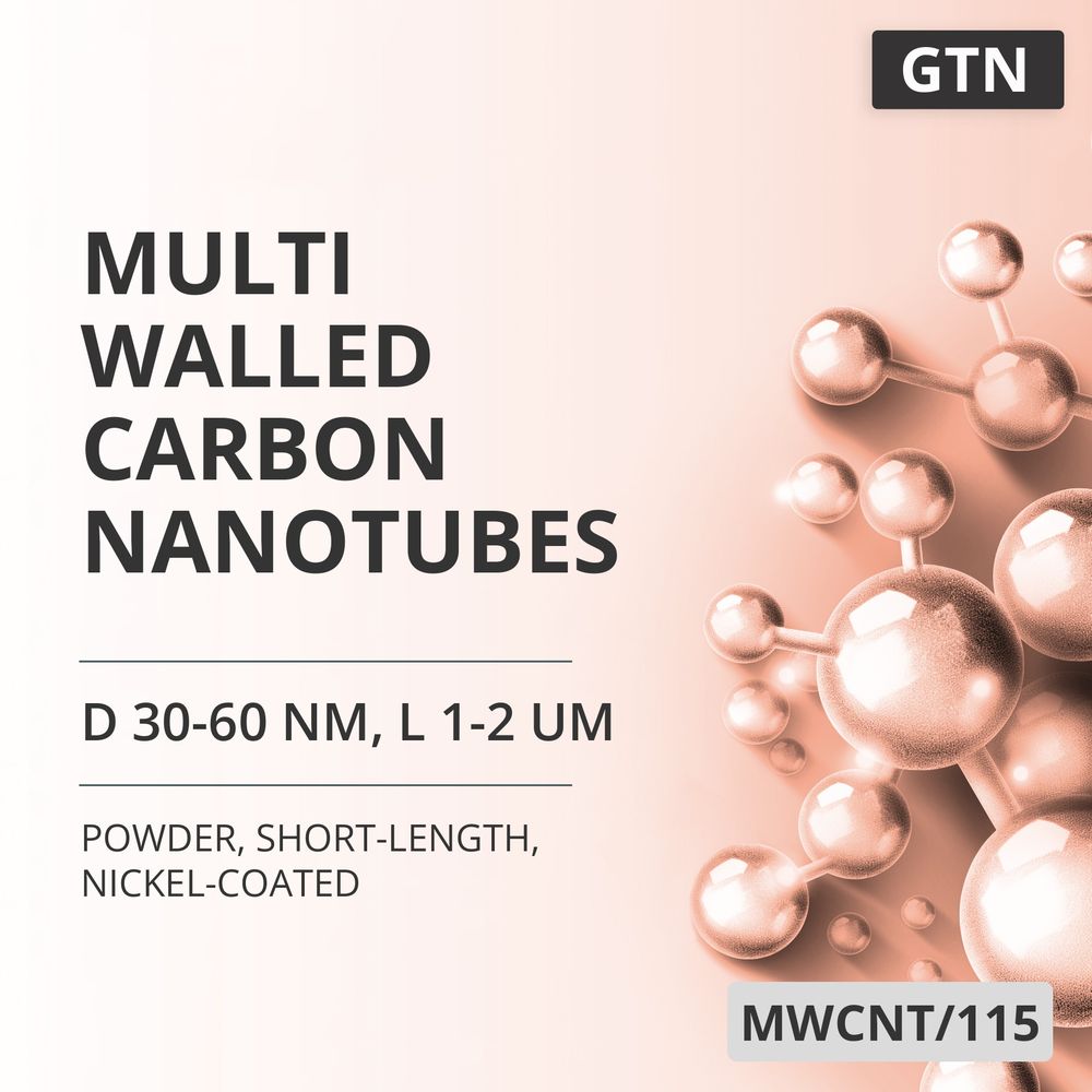 Multi-Walled Carbon Nanotubes, D 30-60 nm, L 1-2 um, 99 %, Short-Length, Nickel-Coated (MWCNT/115)