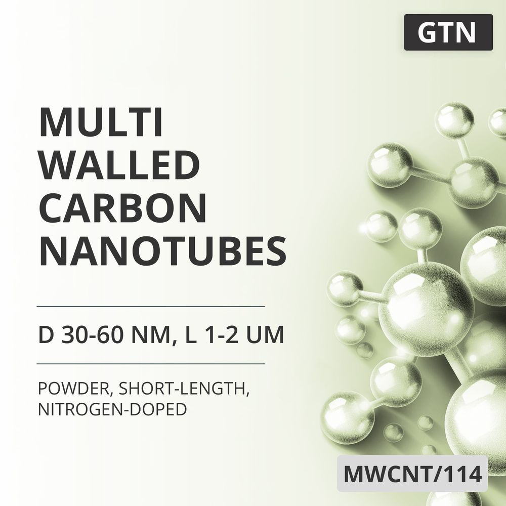 Multi-Walled Carbon Nanotubes, D 30-60 nm, L 1-2 um, 99 %, Short-Length, Nitrogen-Doped (MWCNT/114)