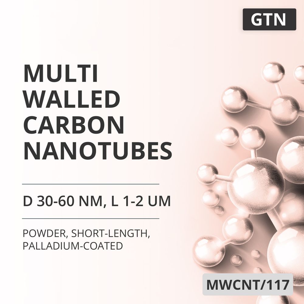 Multi-Walled Carbon Nanotubes, D 30-60 nm, L 1-2 um, 99 %, Short-Length, Palladium-Coated (MWCNT/117)