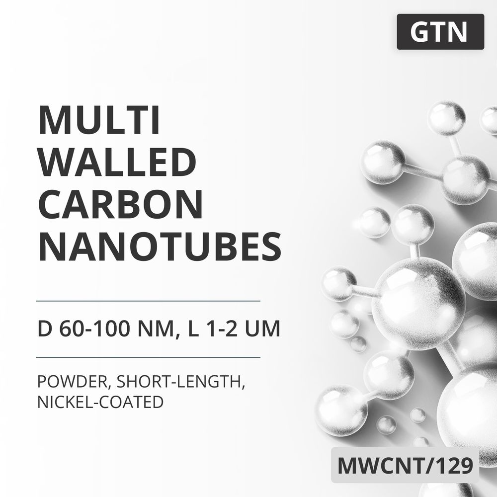 Multi-Walled Carbon Nanotubes, D 60-100 nm, L 1-2 um, 99 %, Short-Length, Nickel-Coated (MWCNT/129)