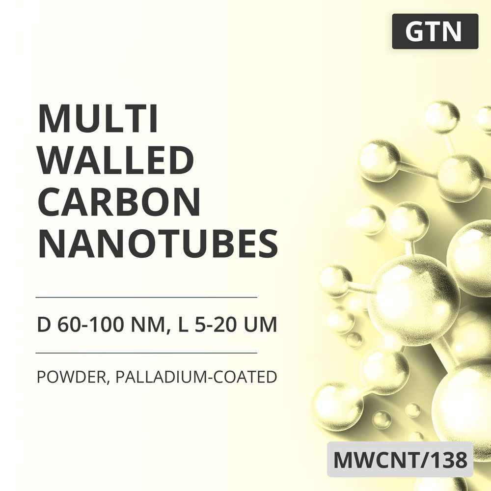 Multi-Walled Carbon Nanotubes, D 60-100 nm, L 5-20 um, 99 %, Palladium-Coated (MWCNT/138)
