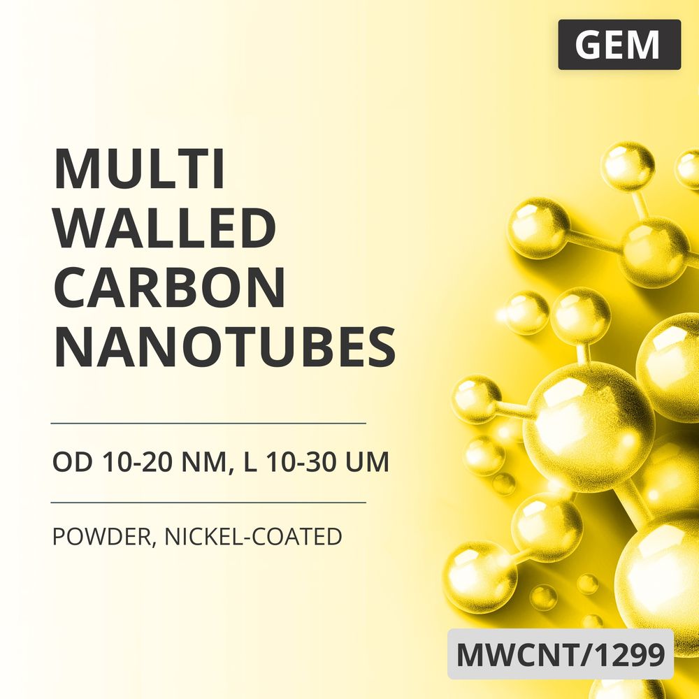 Multi-Walled Carbon Nanotubes, OD 10-20 nm, L 10-30 um, Nickel-Coated (MWCNT/1299)