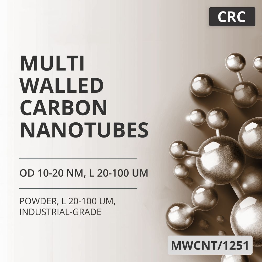 Multi-Walled Carbon Nanotubes, OD 10-20 nm, L 20-100 um, 95 wt%, L 20-100 um, Industrial-Grade (MWCNT/1251)