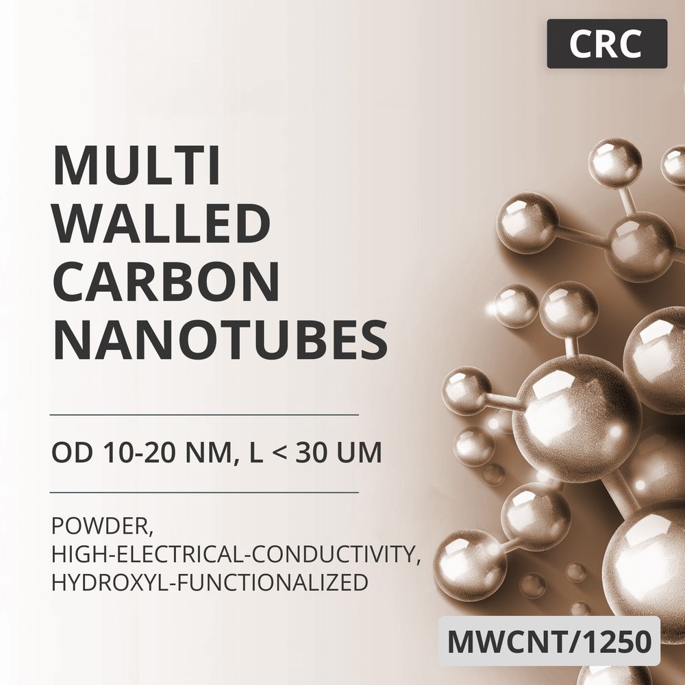 Multi-Walled Carbon Nanotubes, OD 10-20 nm, L < 30 um, 90 wt%, High-Electrical-Conductivity, Hydroxyl-Functionalized (MWCNT/1250)
