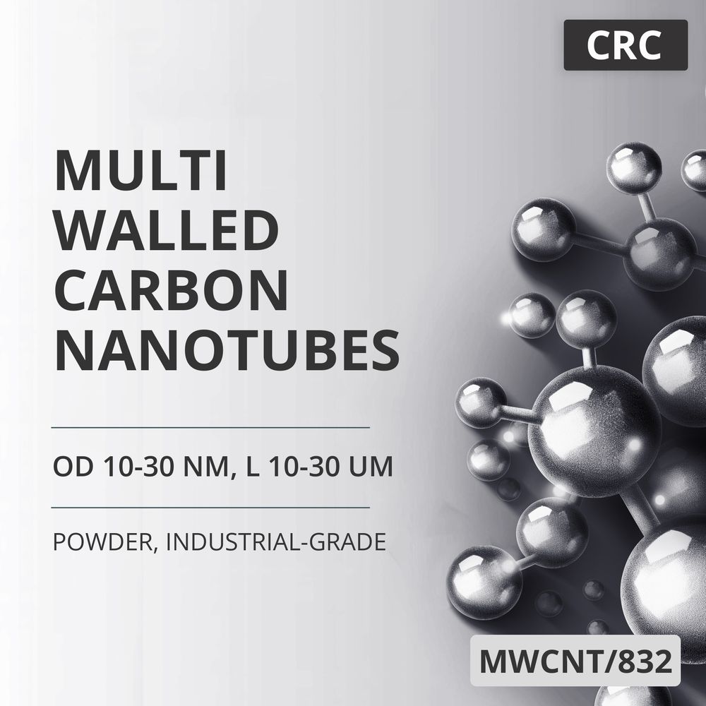 Multi-Walled Carbon Nanotubes, OD 10-30 nm, L 10-30 um, 95 wt%, Industrial-Grade (MWCNT/832)