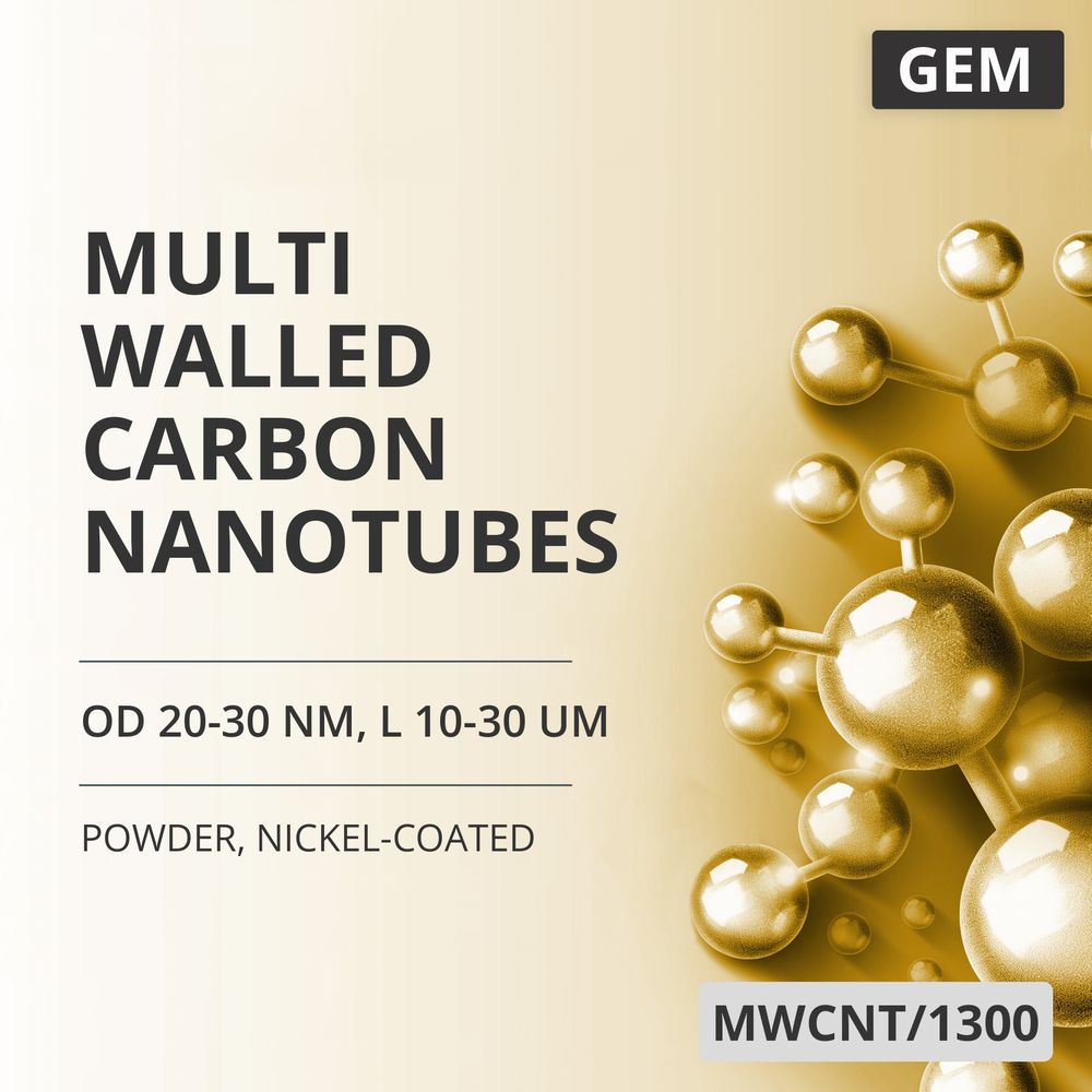 Multi-Walled Carbon Nanotubes, OD 20-30 nm, L 10-30 um, Nickel-Coated (MWCNT/1300)