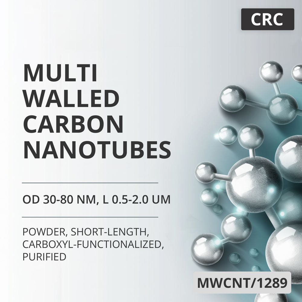 Multi-Walled Carbon Nanotubes, OD 30-80 nm, L 0.5-2.0 um, 98 wt%, Short-Length, Carboxyl-Functionalized, Purified (MWCNT/1289)