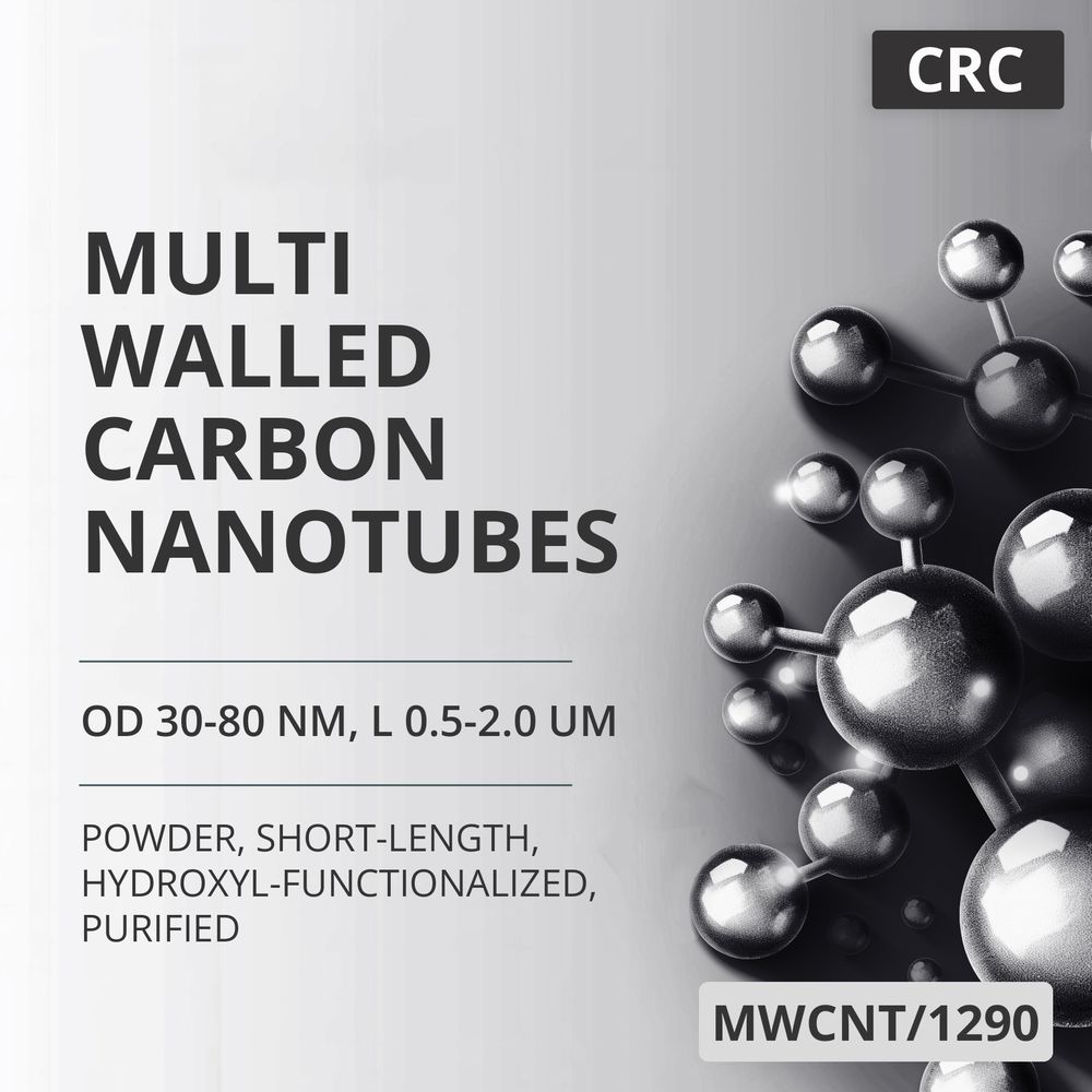 Multi-Walled Carbon Nanotubes, OD 30-80 nm, L 0.5-2.0 um, 98 wt%, Short-Length, Hydroxyl-Functionalized, Purified (MWCNT/1290)