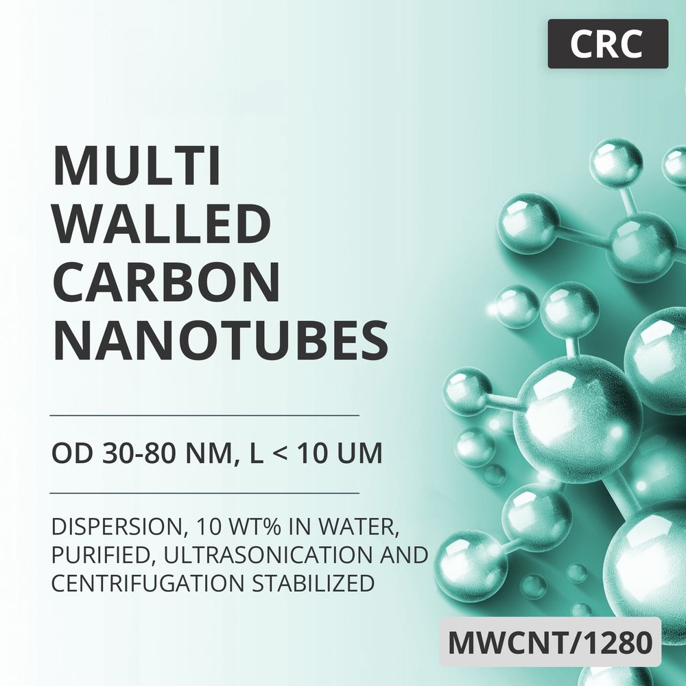 Multi-Walled Carbon Nanotubes, OD 30-80 nm, L < 10 um, 98 wt%, 10 wt% in Water, Purified, Ultrasonication and Centrifugation Stabilized (MWCNT/1280)