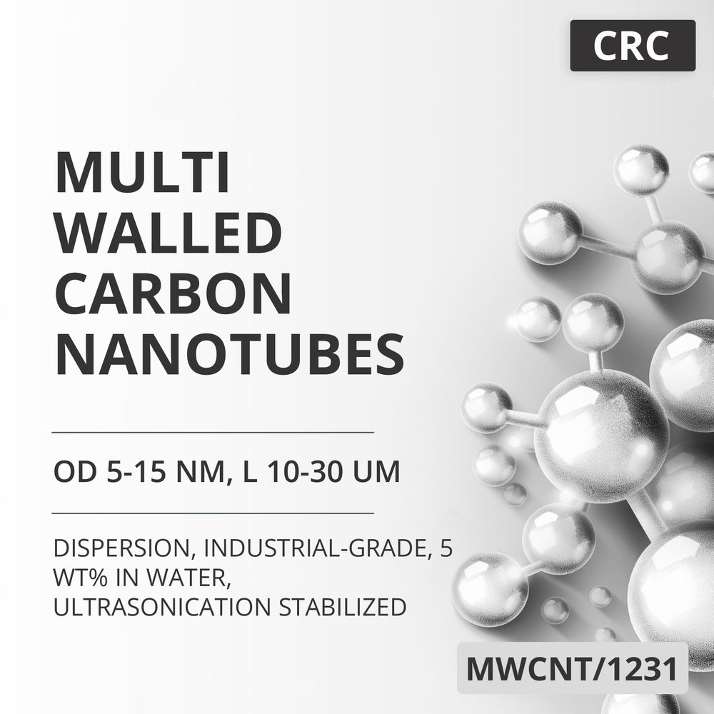 Multi-Walled Carbon Nanotubes, OD 5-15 nm, L 10-30 um, 95 wt%, Industrial-Grade, 5 wt% in Water, Ultrasonication Stabilized (MWCNT/1231)