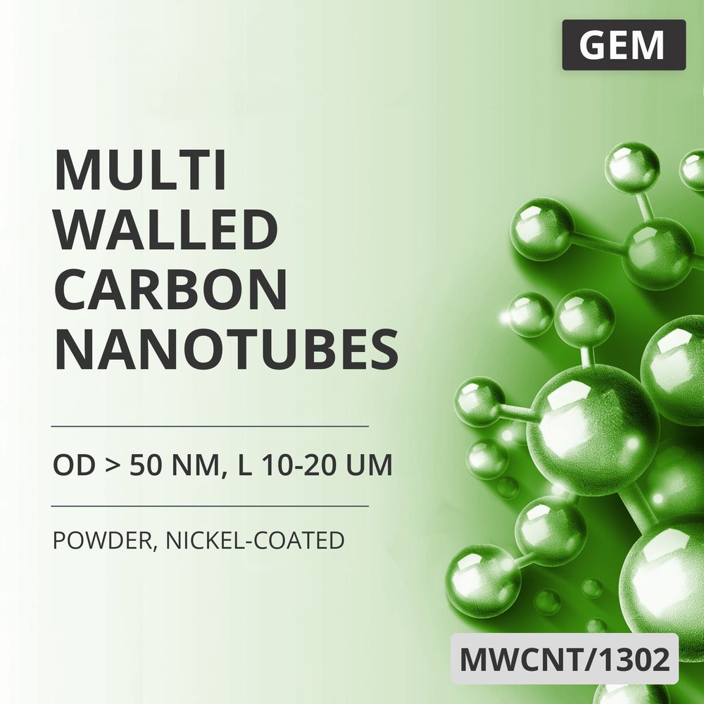 Multi-Walled Carbon Nanotubes, OD > 50 nm, L 10-20 um, Nickel-Coated (MWCNT/1302)