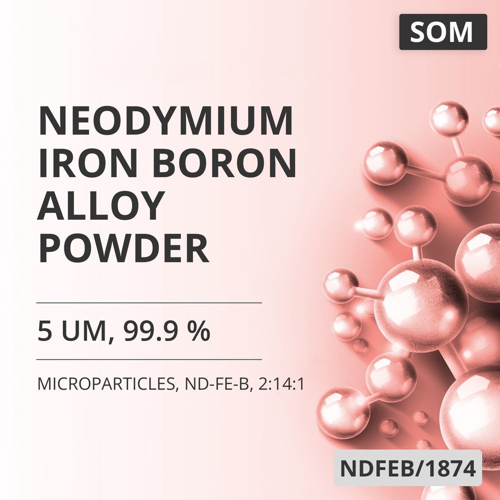 Neodymium-Iron-Boron Alloy Powder, 5 um, 99.9 %, Nd-Fe-B, 2:14:1 (NDFEB/1874)