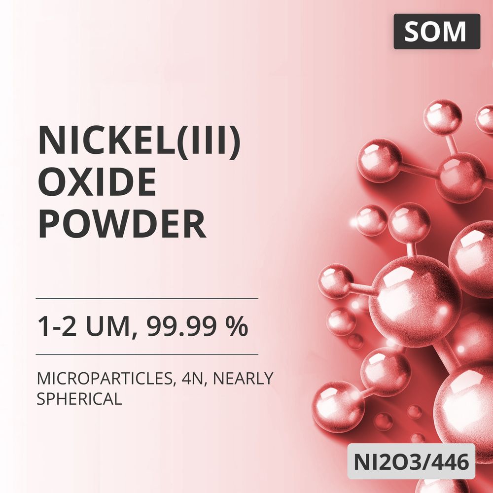 Nickel(III) Oxide Powder, 1-2 um, 99.99 %, 4N, Nearly Spherical (NI2O3/446)