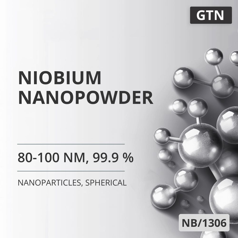 Niobium Nanopowder, 80-100 nm, 99.9 %, Spherical (NB/1306)