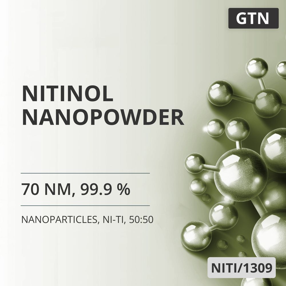 Nitinol Nanopowder, 70 nm, 99.9 %, Ni-Ti, 50:50 (NITI/1309)