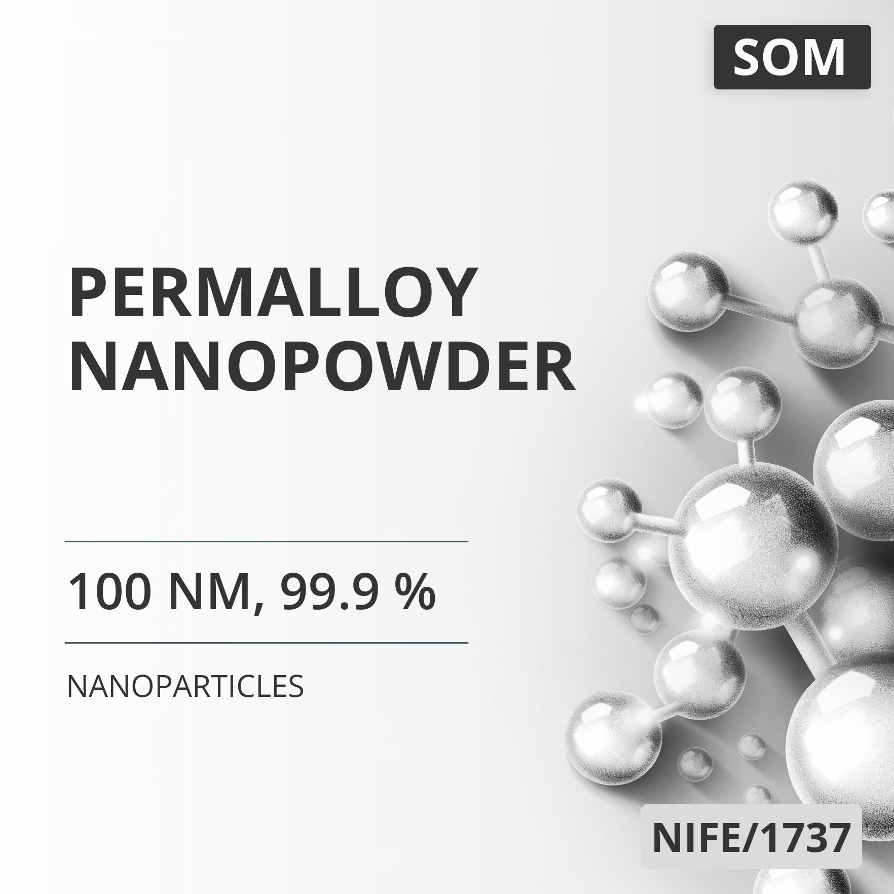 Permalloy Nanopowder, 100 nm, 99.9 % (NIFE/1737)
